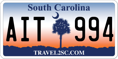 SC license plate AIT994