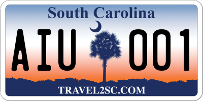 SC license plate AIU001
