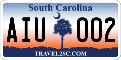 SC license plate AIU002