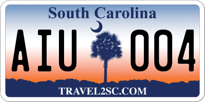 SC license plate AIU004