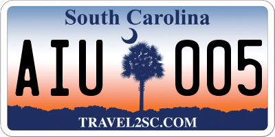 SC license plate AIU005