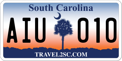 SC license plate AIU010