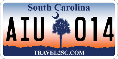 SC license plate AIU014