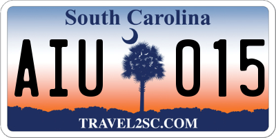SC license plate AIU015