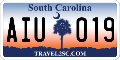 SC license plate AIU019