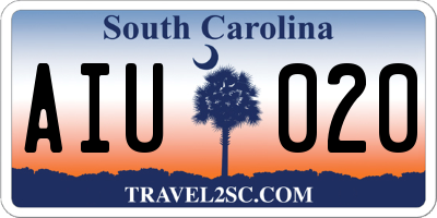 SC license plate AIU020