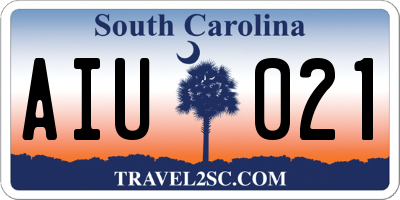 SC license plate AIU021