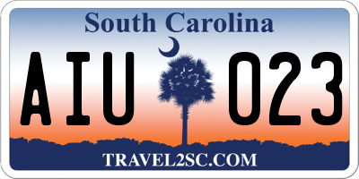 SC license plate AIU023