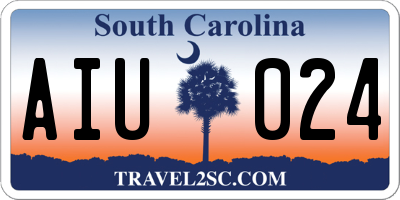 SC license plate AIU024