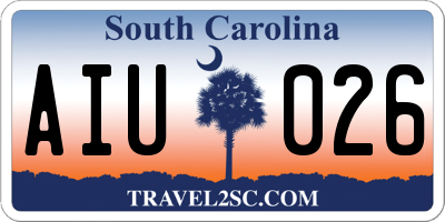 SC license plate AIU026