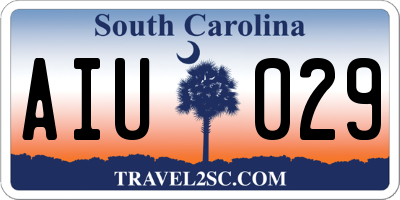 SC license plate AIU029