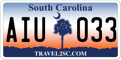 SC license plate AIU033