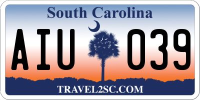 SC license plate AIU039