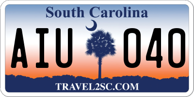 SC license plate AIU040