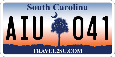 SC license plate AIU041