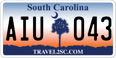 SC license plate AIU043