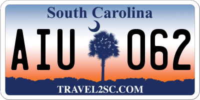 SC license plate AIU062