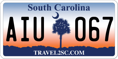 SC license plate AIU067