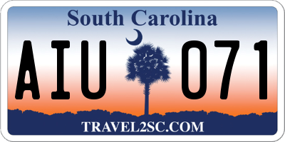 SC license plate AIU071
