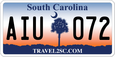 SC license plate AIU072