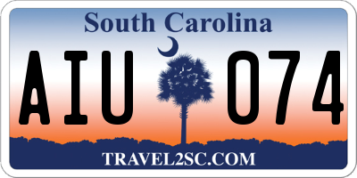 SC license plate AIU074
