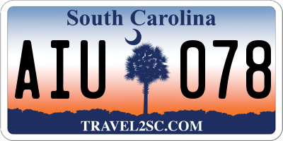 SC license plate AIU078