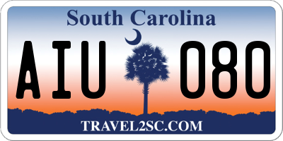 SC license plate AIU080