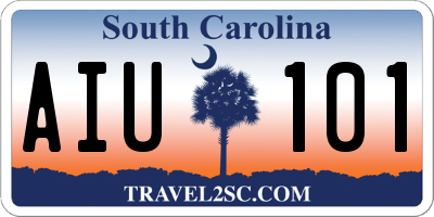 SC license plate AIU101