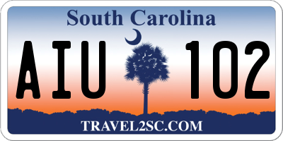 SC license plate AIU102