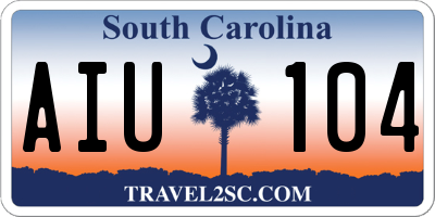 SC license plate AIU104