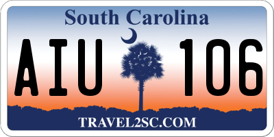 SC license plate AIU106