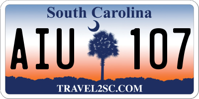 SC license plate AIU107