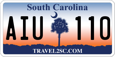 SC license plate AIU110