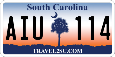 SC license plate AIU114