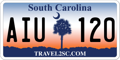 SC license plate AIU120
