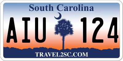 SC license plate AIU124