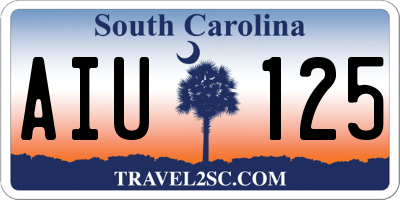 SC license plate AIU125