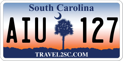 SC license plate AIU127