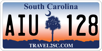 SC license plate AIU128