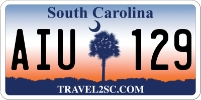 SC license plate AIU129