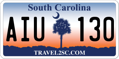 SC license plate AIU130