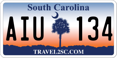 SC license plate AIU134