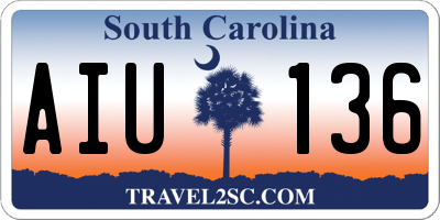 SC license plate AIU136