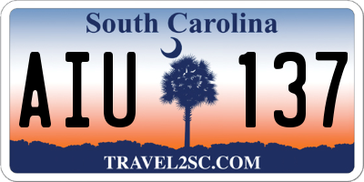 SC license plate AIU137