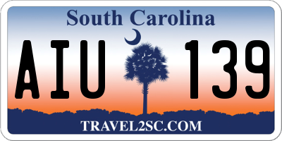 SC license plate AIU139