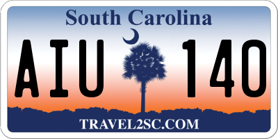 SC license plate AIU140