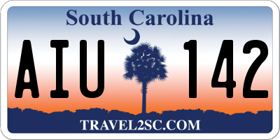 SC license plate AIU142