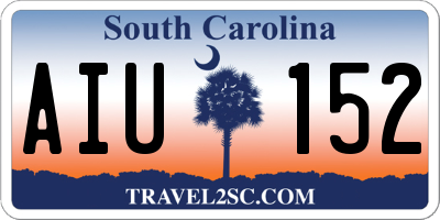 SC license plate AIU152