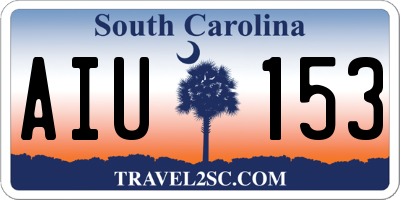 SC license plate AIU153