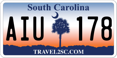 SC license plate AIU178